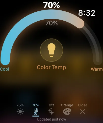 Color temperature control on Apple Watch