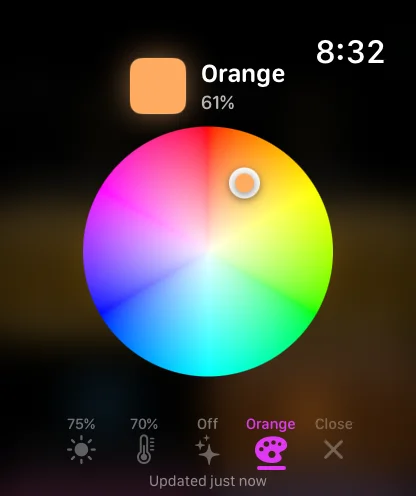 Color wheel picker on Apple Watch